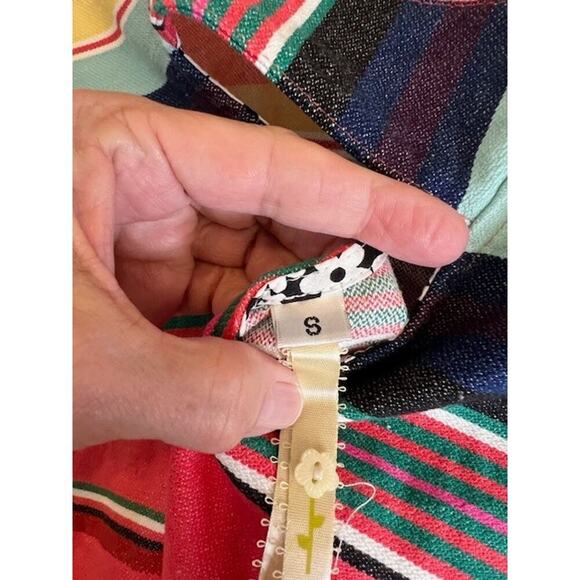 Uncle Frank Dress Womens Size Small Multicolor Stripe Western Fringe Cotton - Picture 8 of 10